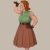 thumbnail image: Lace Harding in a vintage outfit