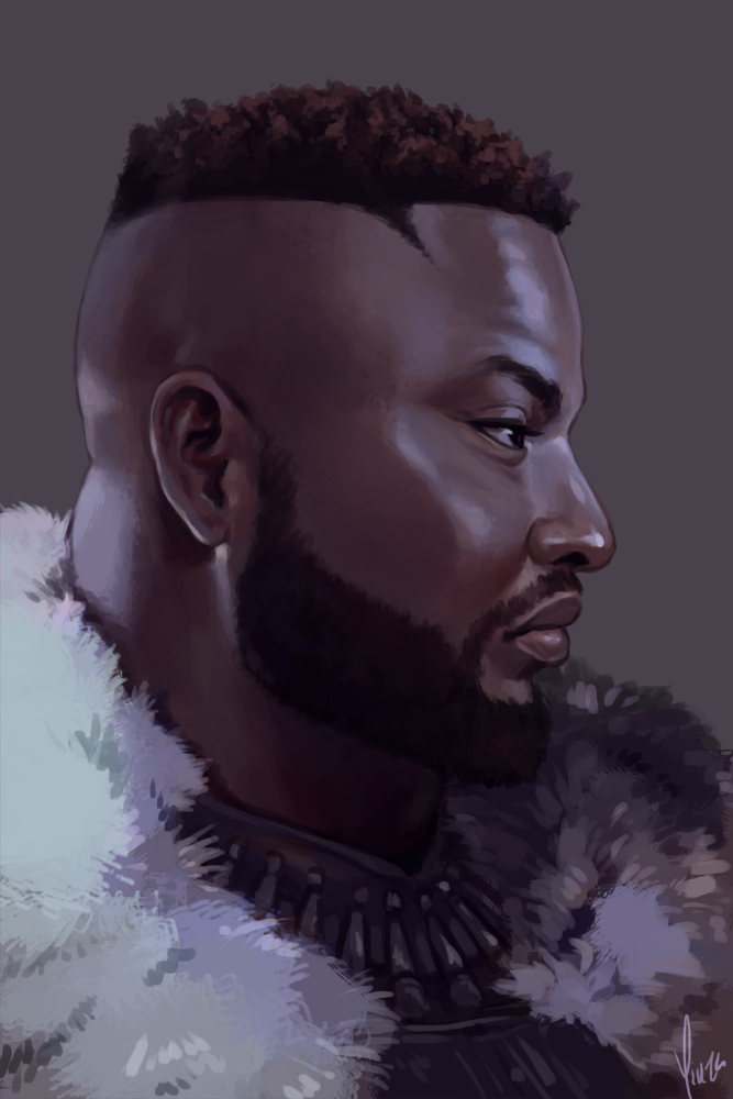 Portrait of M'Baku from Black Panther.