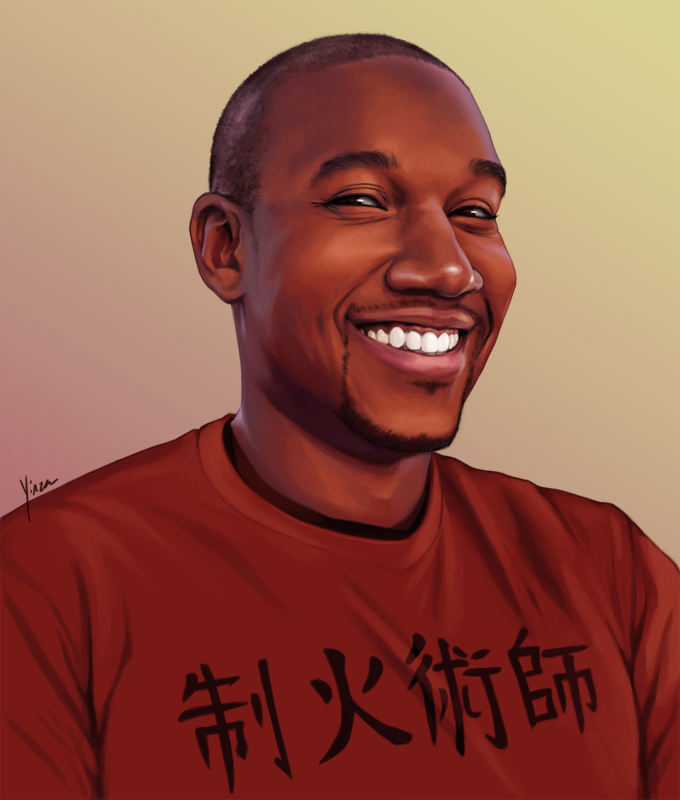 Portrait of a smiling black man.