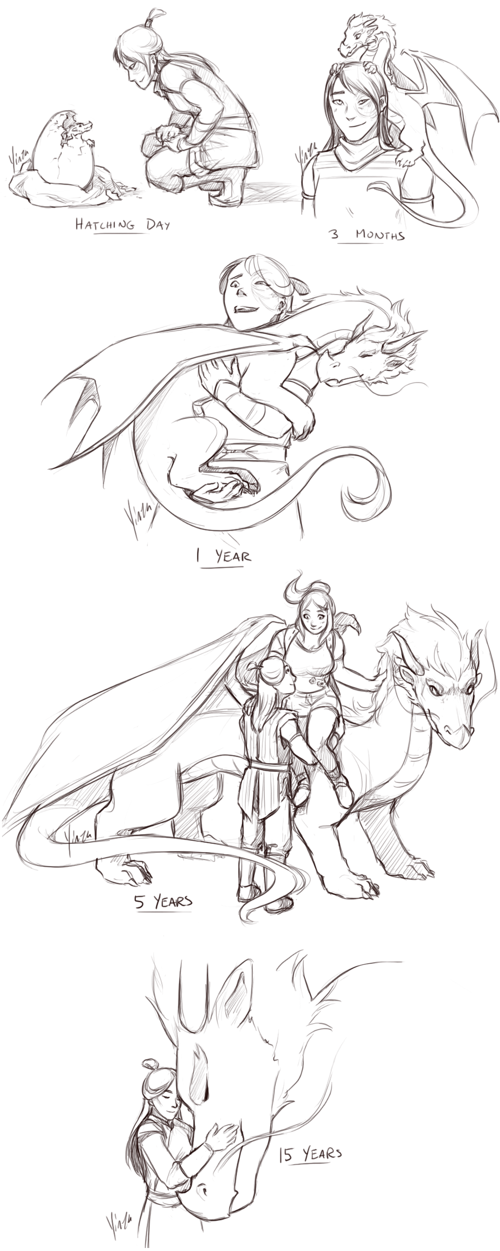 Princess Zuko and her dragon through the years.