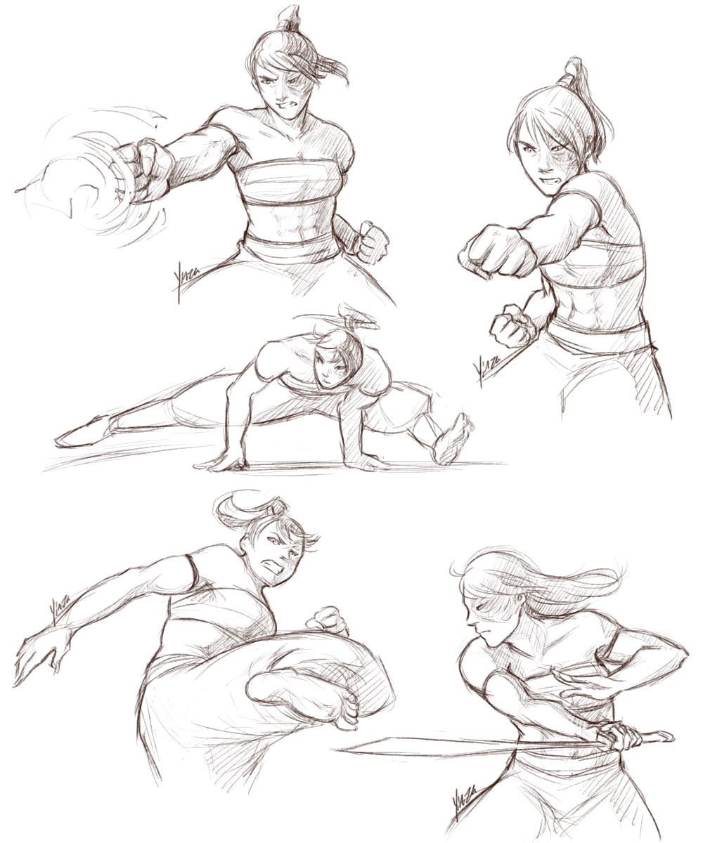 Princess Zuko in various fighting poses